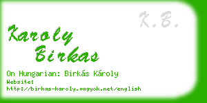 karoly birkas business card